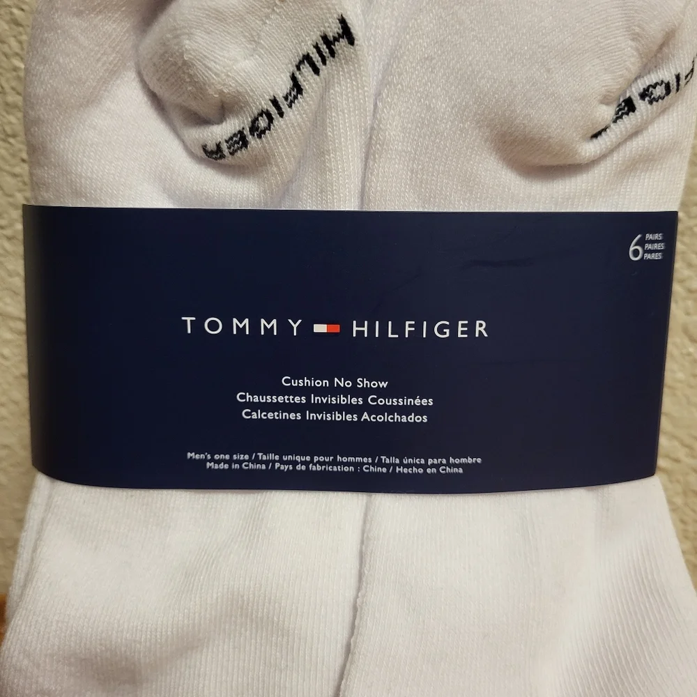 NWT 12 Pairs Tommy Hilfiger White Cushion No Show Socks Men's One Size